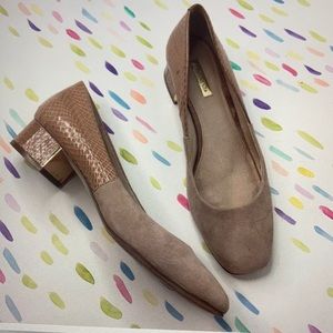 Louise et Cie Isabel blushed nude suede heels 9